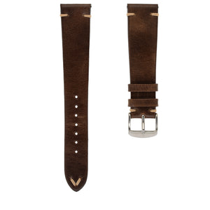 Bracelete de relógio couro genuíno vintage chocolate Brown 