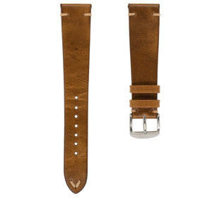 Bracelete de relogio couro genuíno vintage cognac 